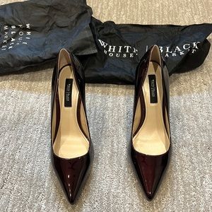 NWOT White House Black Market size 8.5 chocolate brown patent heels